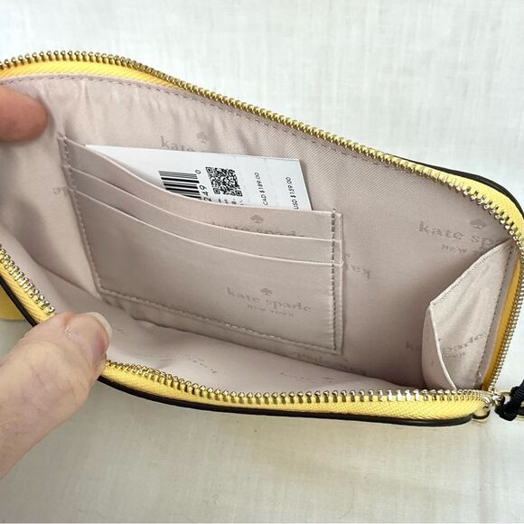 Kate Spade Mrs.Potts Wristlet Yellow Disney Beauty & The Beast Clutch Wallet New - Picture 4 of 6